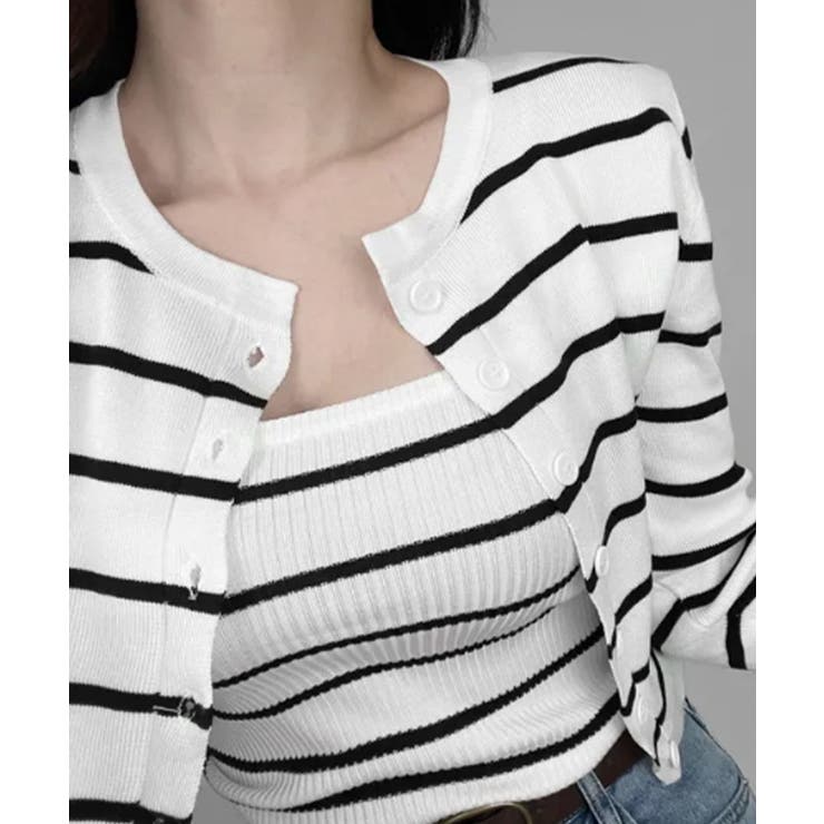 ボーダー柄リブニットアンサンブル | VIVID LADY | 詳細画像11 