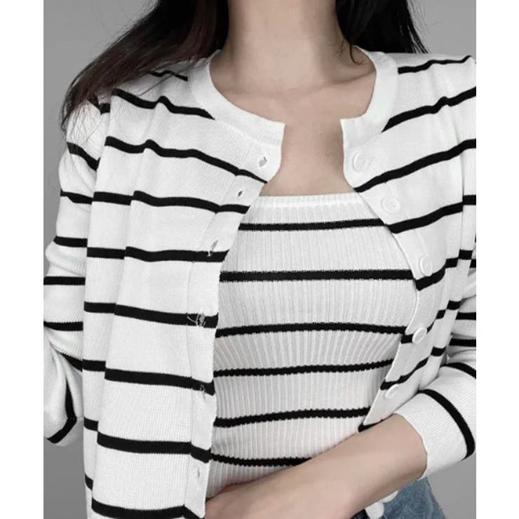 ボーダー柄リブニットアンサンブル | VIVID LADY | 詳細画像12 