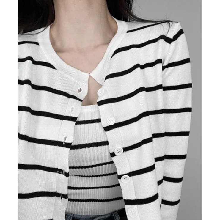 ボーダー柄リブニットアンサンブル | VIVID LADY | 詳細画像13 