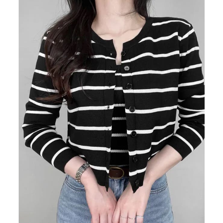 ボーダー柄リブニットアンサンブル | VIVID LADY | 詳細画像19 