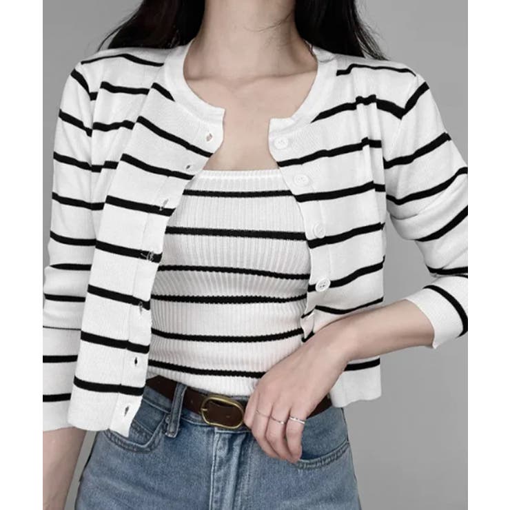 ボーダー柄リブニットアンサンブル | VIVID LADY | 詳細画像2 