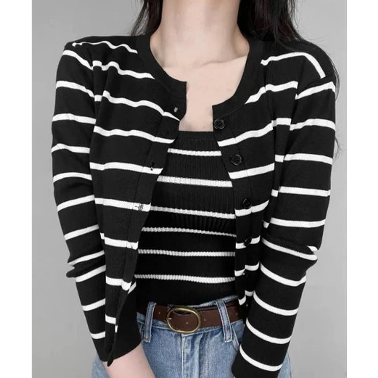 ボーダー柄リブニットアンサンブル | VIVID LADY | 詳細画像20 