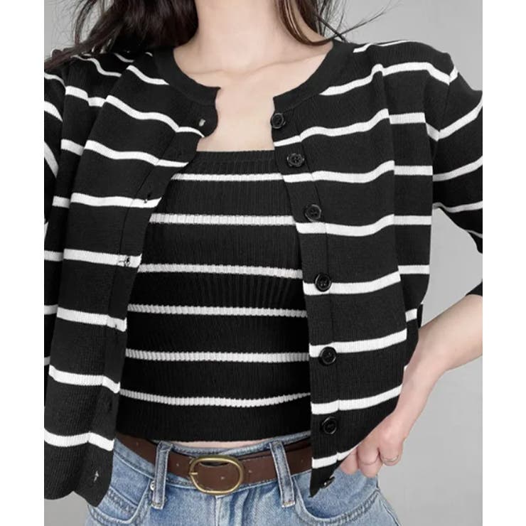 ボーダー柄リブニットアンサンブル | VIVID LADY | 詳細画像21 