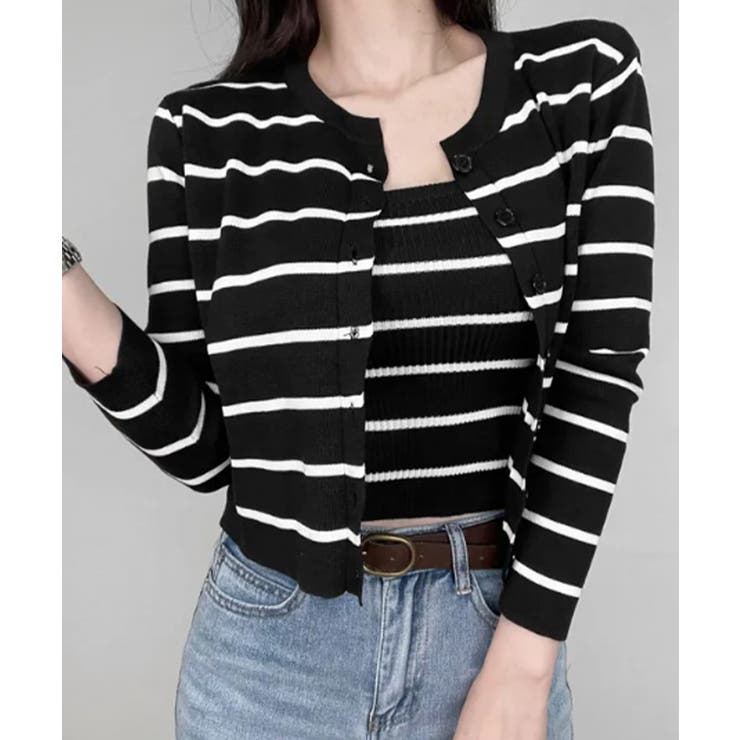 ボーダー柄リブニットアンサンブル | VIVID LADY | 詳細画像22 