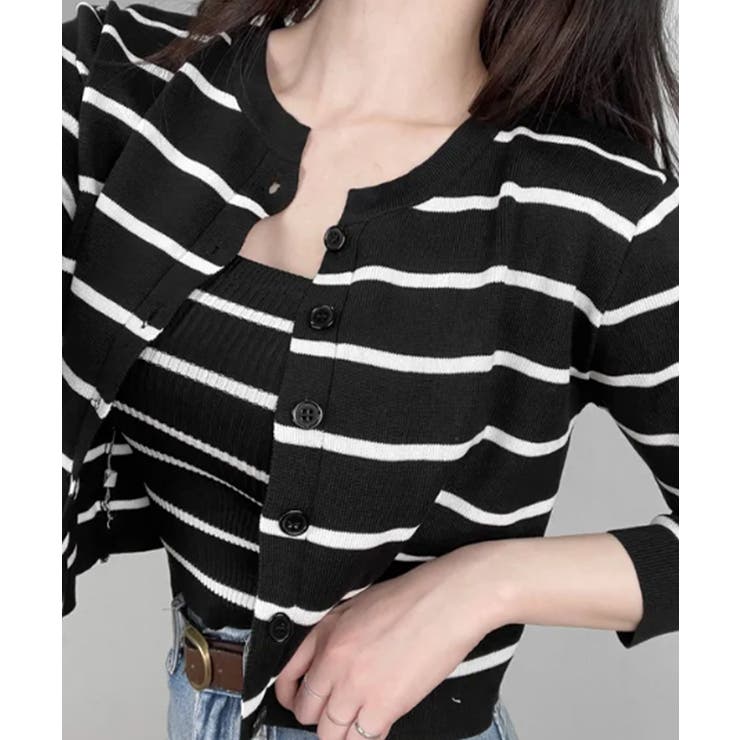 ボーダー柄リブニットアンサンブル | VIVID LADY | 詳細画像24 