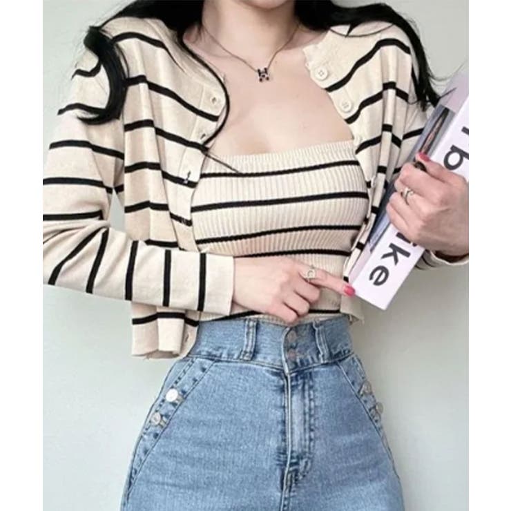 ボーダー柄リブニットアンサンブル | VIVID LADY | 詳細画像25 