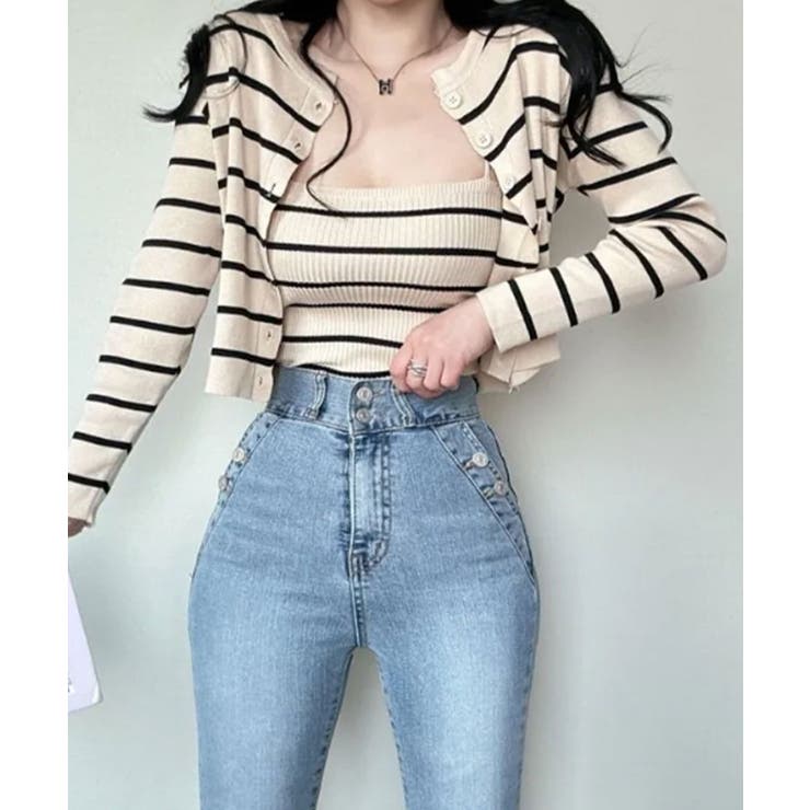 ボーダー柄リブニットアンサンブル | VIVID LADY | 詳細画像26 