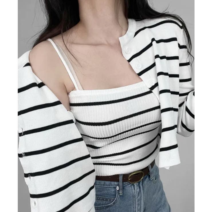 ボーダー柄リブニットアンサンブル | VIVID LADY | 詳細画像3 