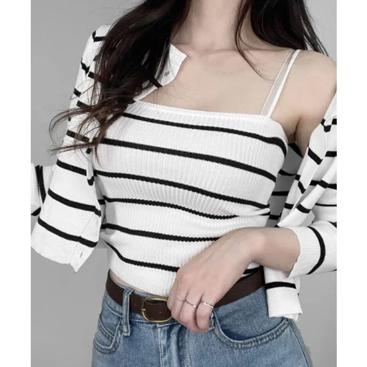 ボーダー柄リブニットアンサンブル | VIVID LADY | 詳細画像5 