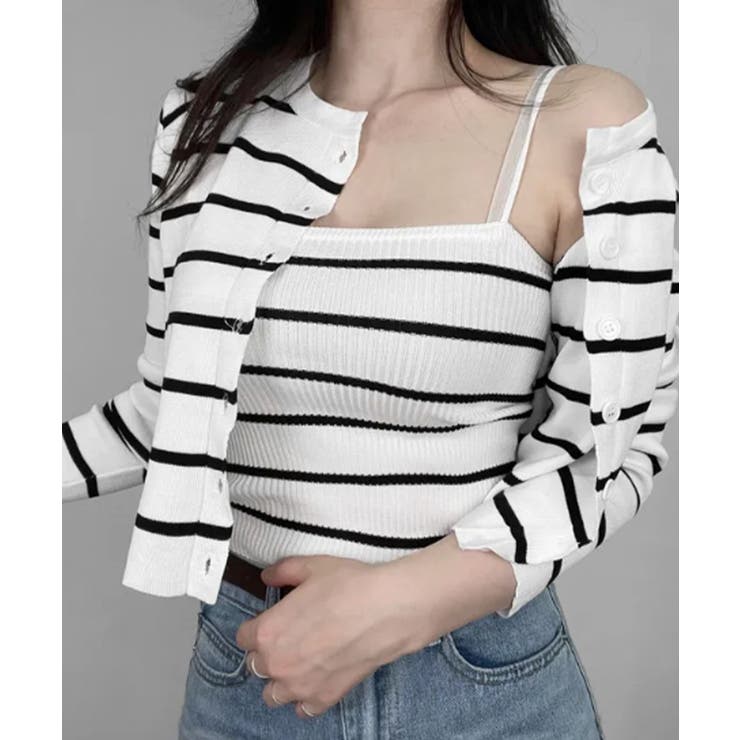 ボーダー柄リブニットアンサンブル | VIVID LADY | 詳細画像6 