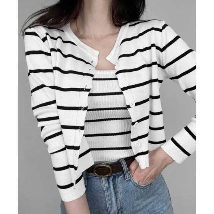 ボーダー柄リブニットアンサンブル | VIVID LADY | 詳細画像9 