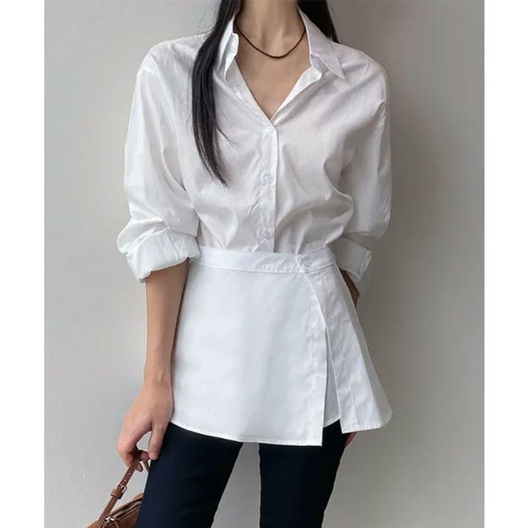 ホワイト | シャツ＆ラップスカート セットアップ | VIVID LADY