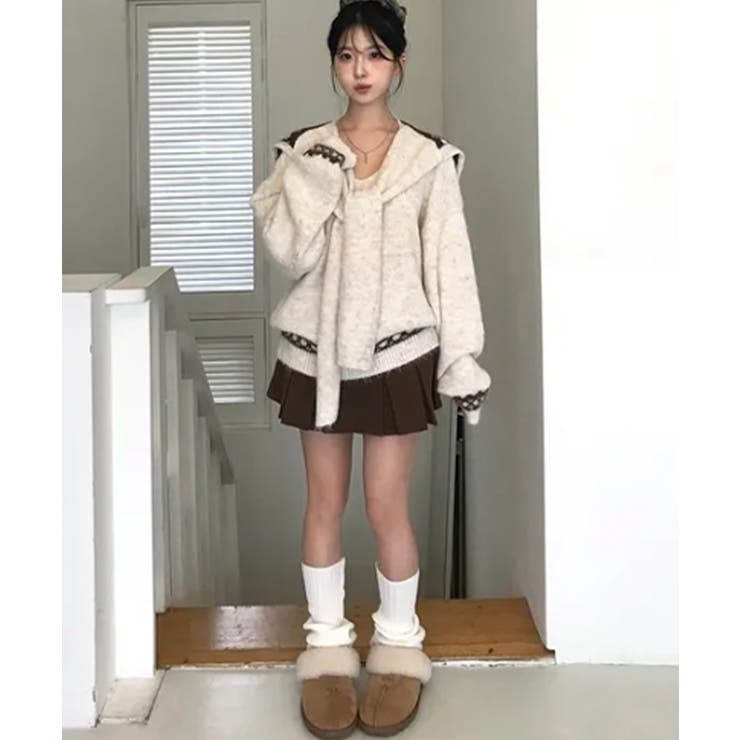 リボン柄ショール付きアンサンブルニット | VIVID LADY | 詳細画像5 