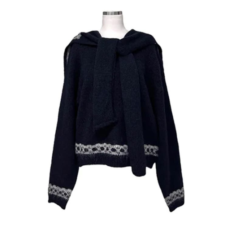 リボン柄ショール付きアンサンブルニット | VIVID LADY | 詳細画像20 