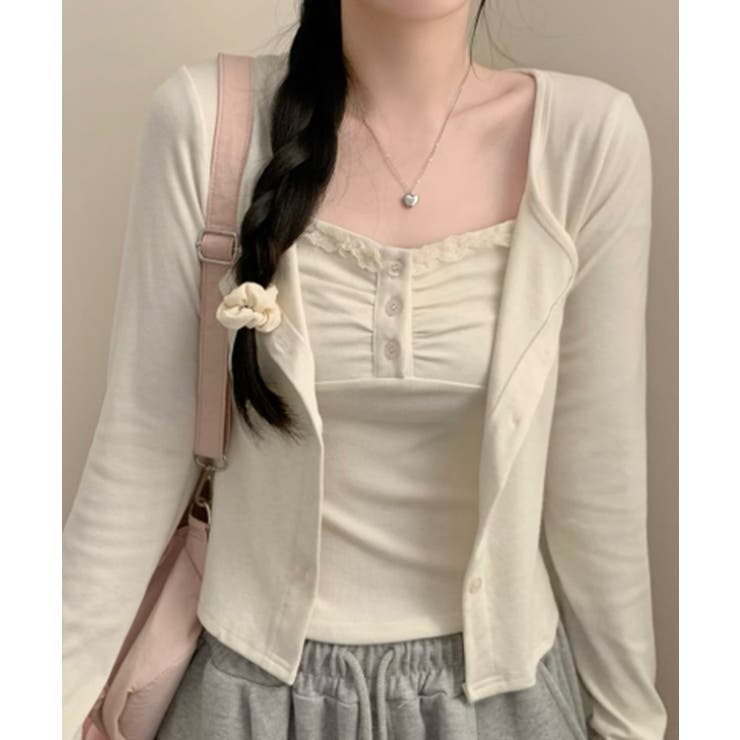 ヘンリーレースキャミ×ショートカーデ アンサンブル | VIVID LADY | 詳細画像5 