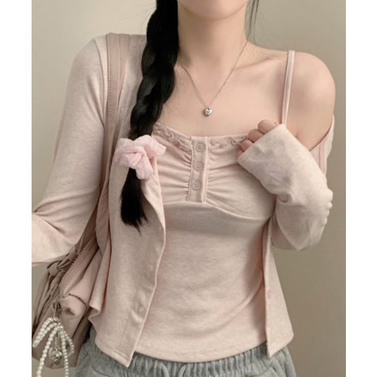 ヘンリーレースキャミ×ショートカーデ アンサンブル | VIVID LADY | 詳細画像7 