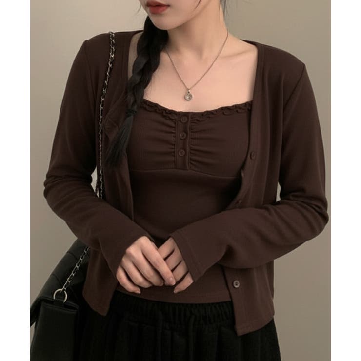 ヘンリーレースキャミ×ショートカーデ アンサンブル | VIVID LADY | 詳細画像21 