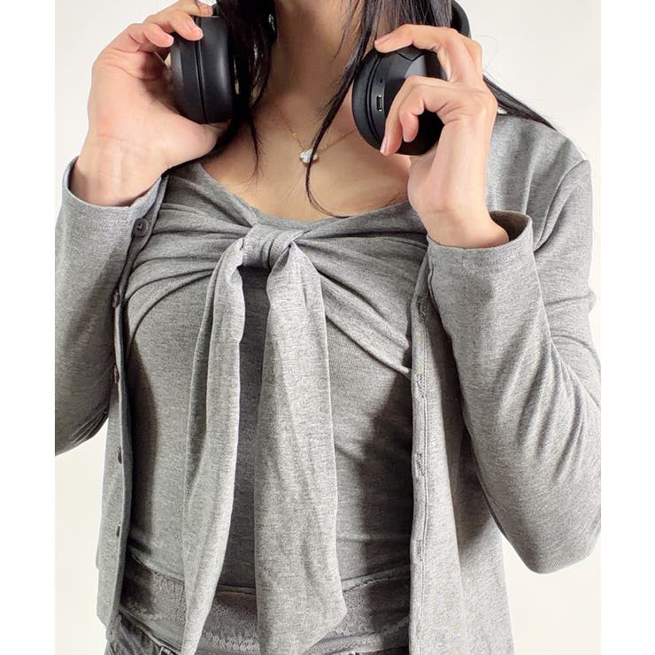 リボンカップキャミ×ショートカーデアンサンブル | VIVID LADY | 詳細画像4 