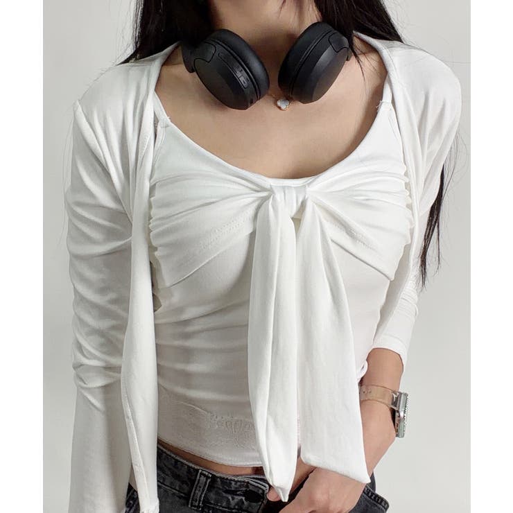 リボンカップキャミ×ショートカーデアンサンブル | VIVID LADY | 詳細画像12 