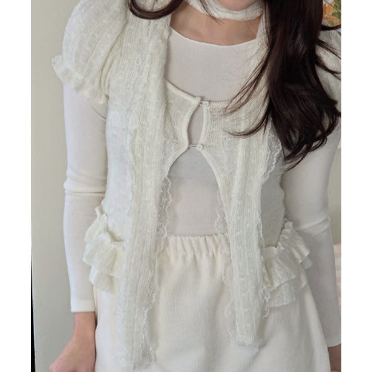 フリルニットカーディガン アンサンブル3点セット | VIVID LADY | 詳細画像1 