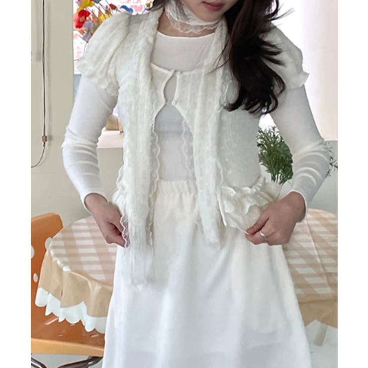 フリルニットカーディガン アンサンブル3点セット | VIVID LADY | 詳細画像2 