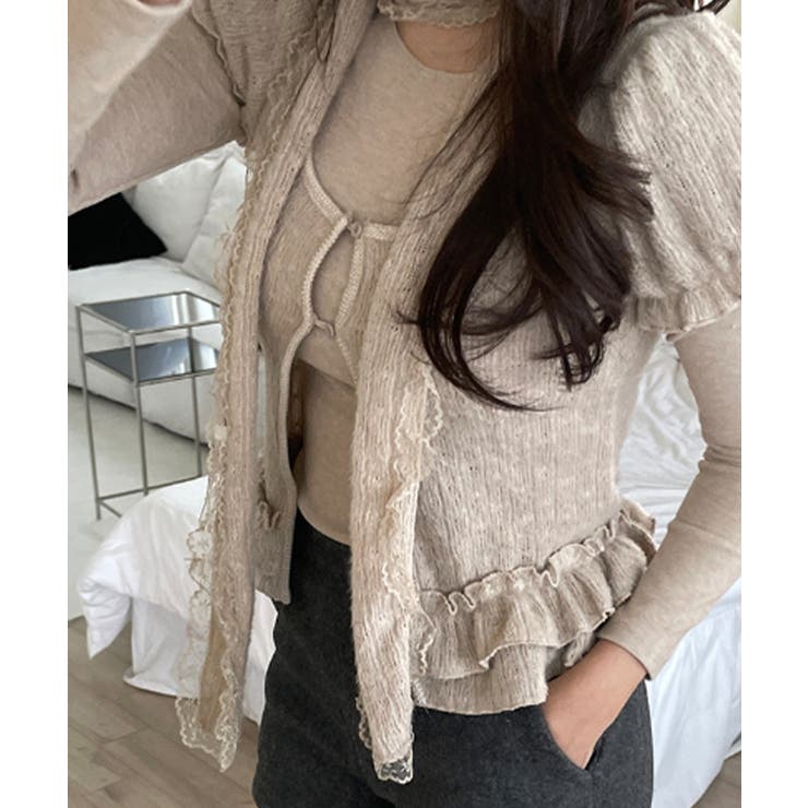 フリルニットカーディガン アンサンブル3点セット | VIVID LADY | 詳細画像10 