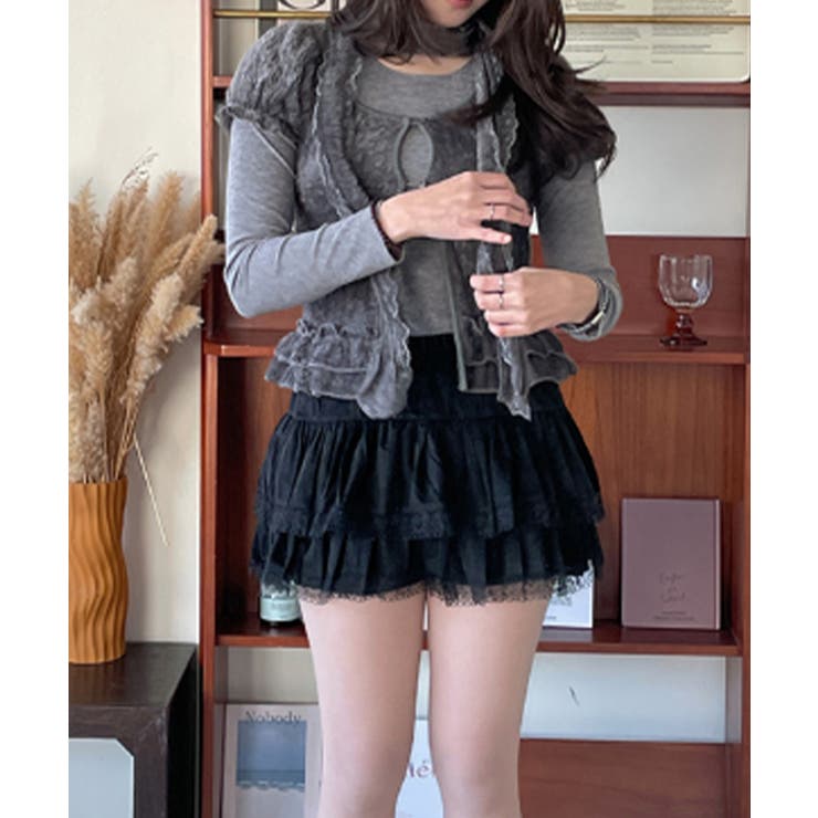 フリルニットカーディガン アンサンブル3点セット | VIVID LADY | 詳細画像16 