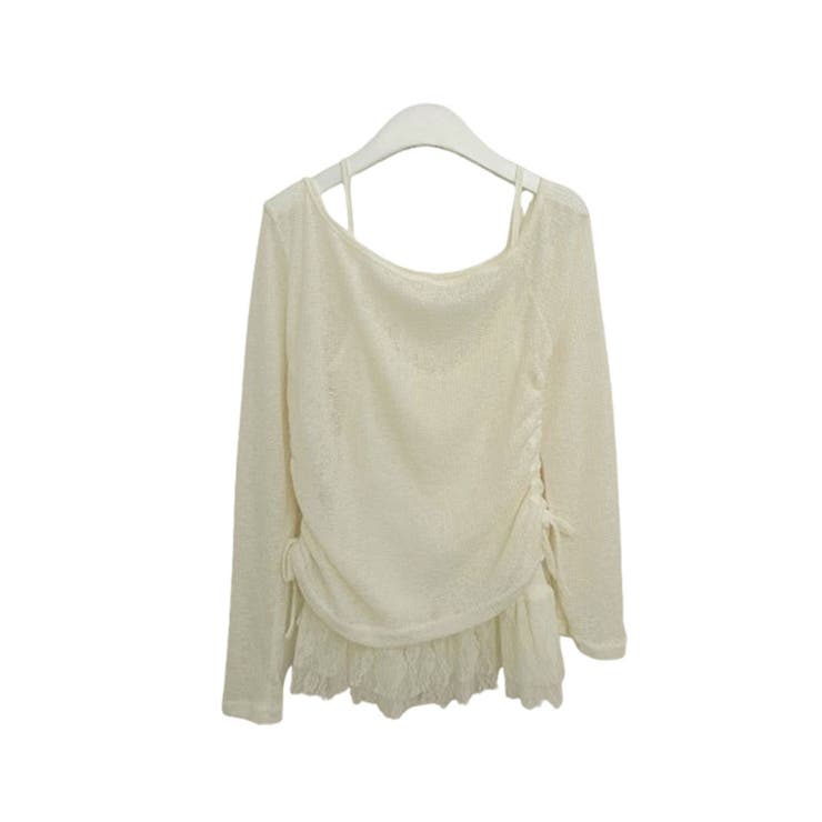 ワンショルダーニット＆レースフリルキャミソール アンサンブル | VIVID LADY | 詳細画像17 