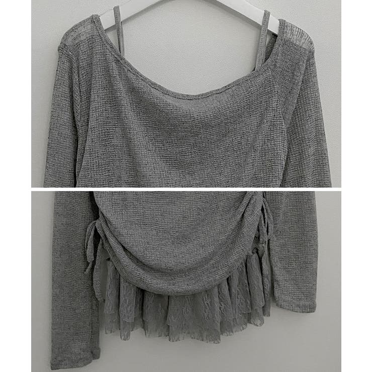 ワンショルダーニット＆レースフリルキャミソール アンサンブル | VIVID LADY | 詳細画像18 