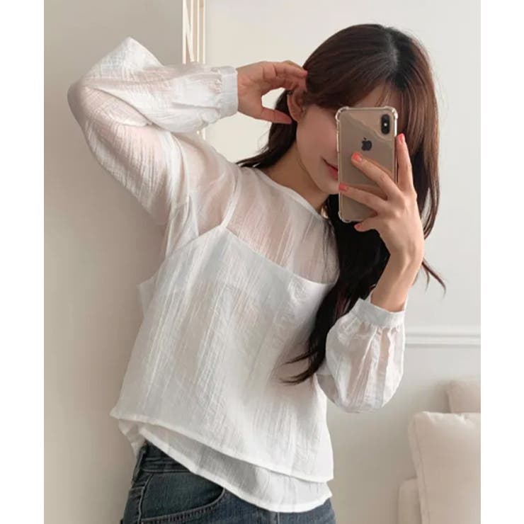 シアーブラウスxキャミトップ アンサンブルトップス | VIVID LADY | 詳細画像3 