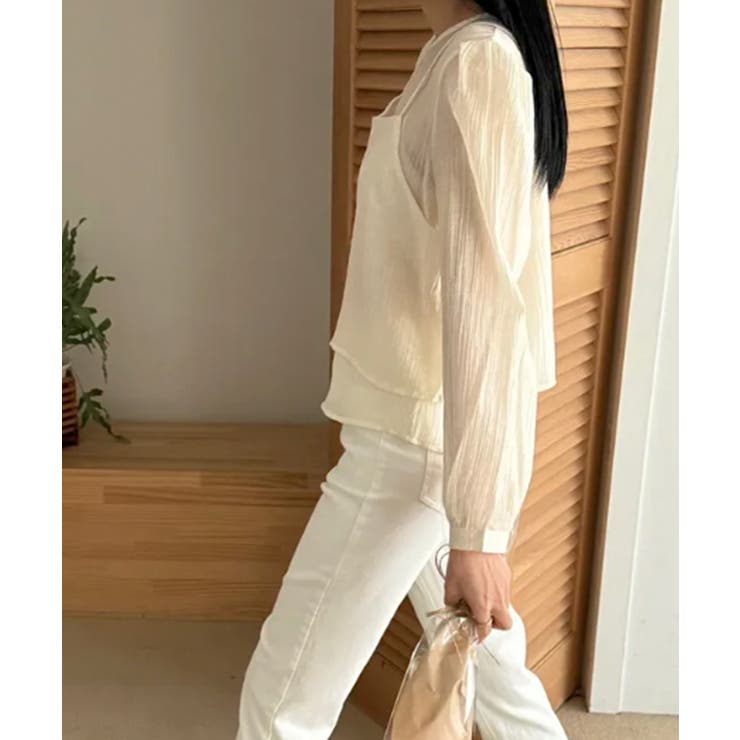 シアーブラウスxキャミトップ アンサンブルトップス | VIVID LADY | 詳細画像7 