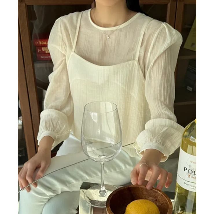 シアーブラウスxキャミトップ アンサンブルトップス | VIVID LADY | 詳細画像8 