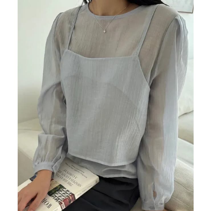 シアーブラウスxキャミトップ アンサンブルトップス | VIVID LADY | 詳細画像19 