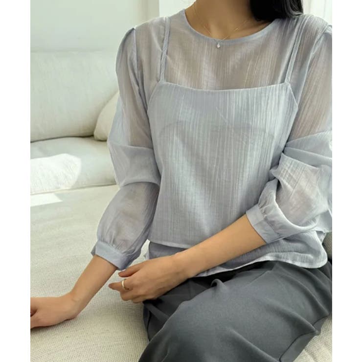 シアーブラウスxキャミトップ アンサンブルトップス | VIVID LADY | 詳細画像22 