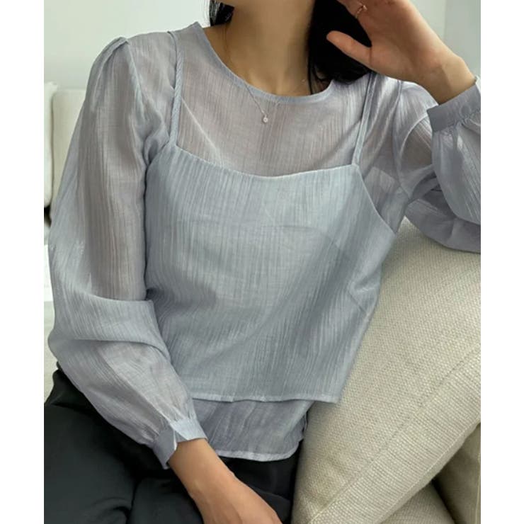 シアーブラウスxキャミトップ アンサンブルトップス | VIVID LADY | 詳細画像23 