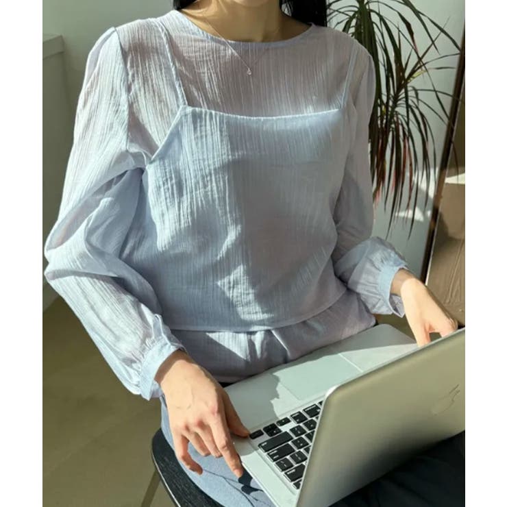 シアーブラウスxキャミトップ アンサンブルトップス | VIVID LADY | 詳細画像24 