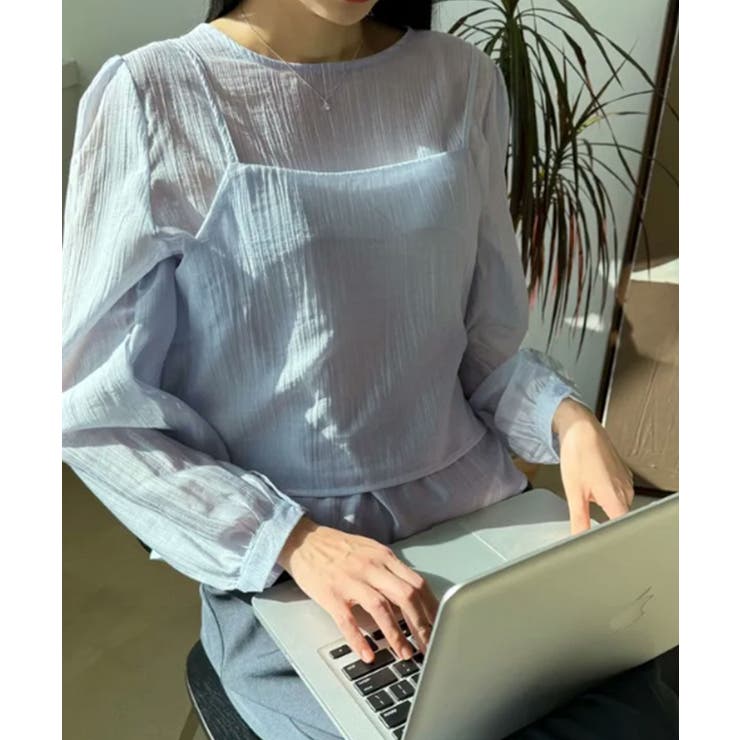 シアーブラウスxキャミトップ アンサンブルトップス | VIVID LADY | 詳細画像25 