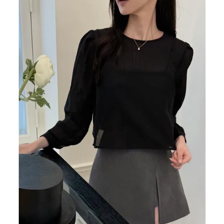 シアーブラウスxキャミトップ アンサンブルトップス | VIVID LADY | 詳細画像26 