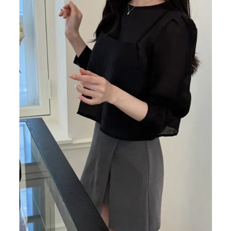 シアーブラウスxキャミトップ アンサンブルトップス | VIVID LADY | 詳細画像27 