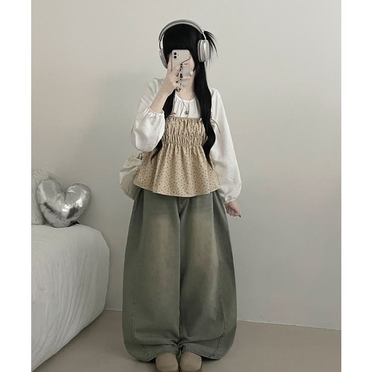 フラワー柄 キャミトップｘプルオーバーブラウス アンサンブル | VIVID LADY | 詳細画像13 