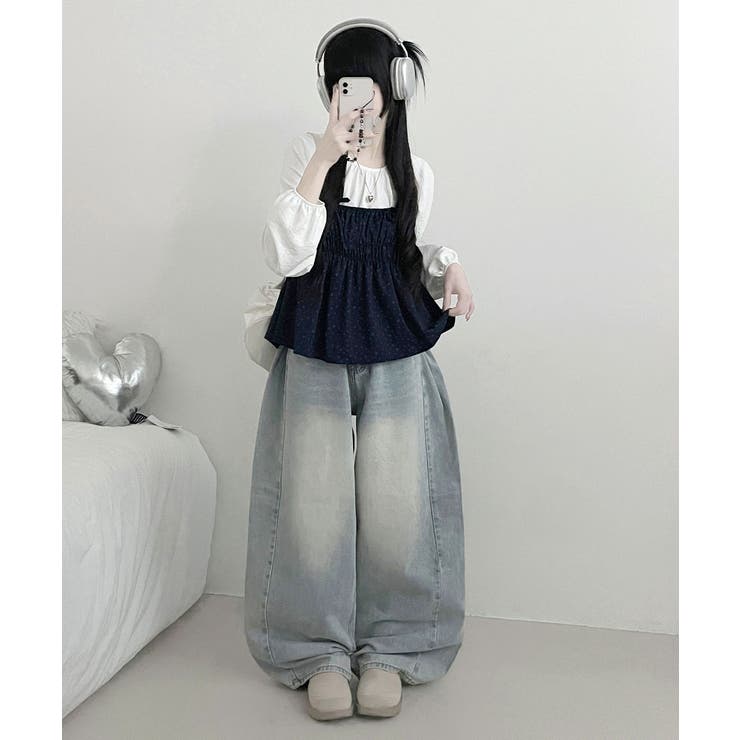 フラワー柄 キャミトップｘプルオーバーブラウス アンサンブル | VIVID LADY | 詳細画像6 