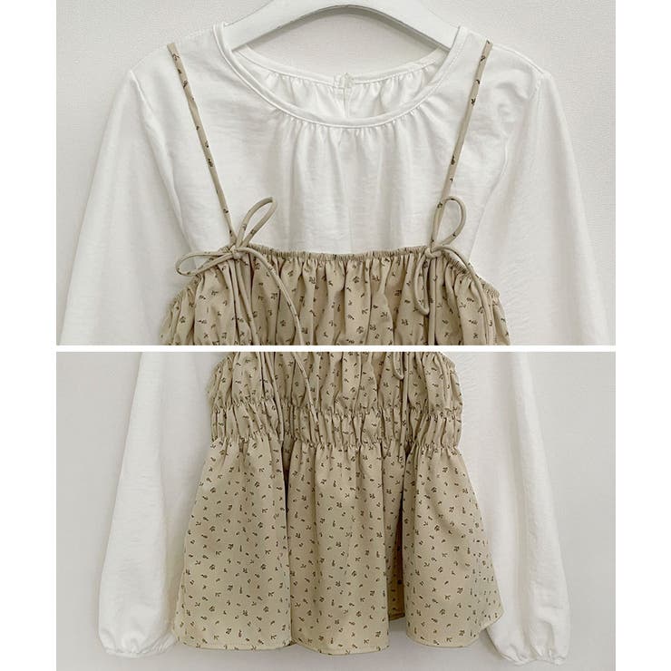 フラワー柄 キャミトップｘプルオーバーブラウス アンサンブル | VIVID LADY | 詳細画像22 