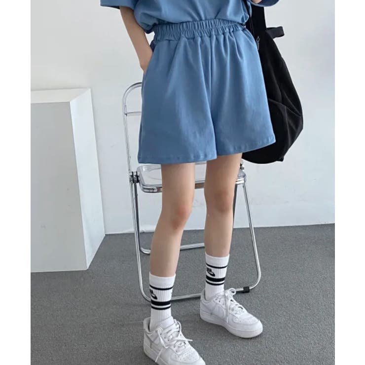 ハーフジップ半袖プルオーバー×ショートパンツ スウェットセットアップ | VIVID LADY | 詳細画像14 