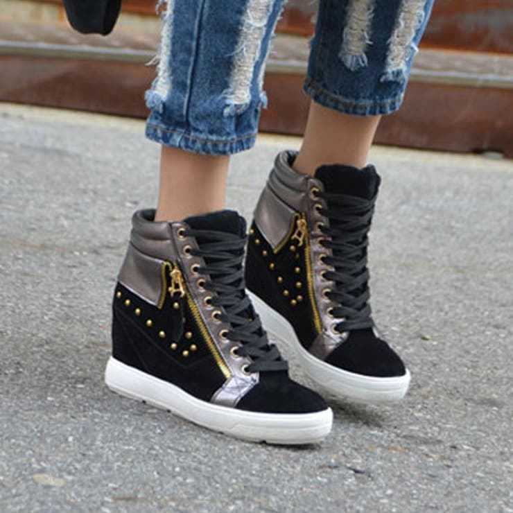 スタッズインヒールスニーカー ハイカット インヒール 品番 Kh Vivid Lady ビビッドレディー のレディース ファッション通販 Shoplist ショップリスト