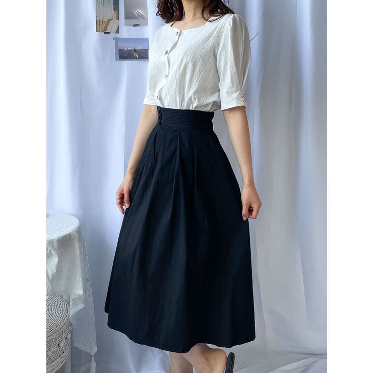 TOUJOURS ロングスカート なみなみジャガード切り替えロングスカート】｜MELROSE CLAIRE