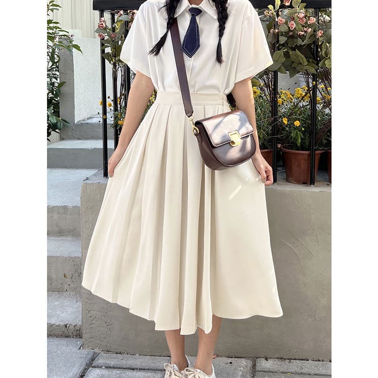 プリーツロングスカート 全3色 プリーツスカート[品番