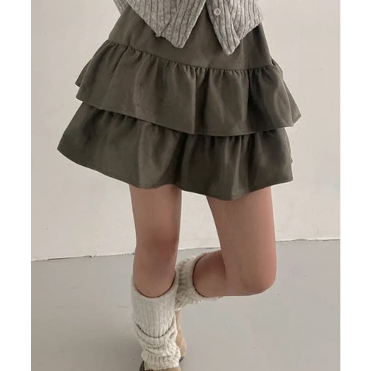 スエード風 ティアードフリルミニスカート | VIVID LADY | 詳細画像6 