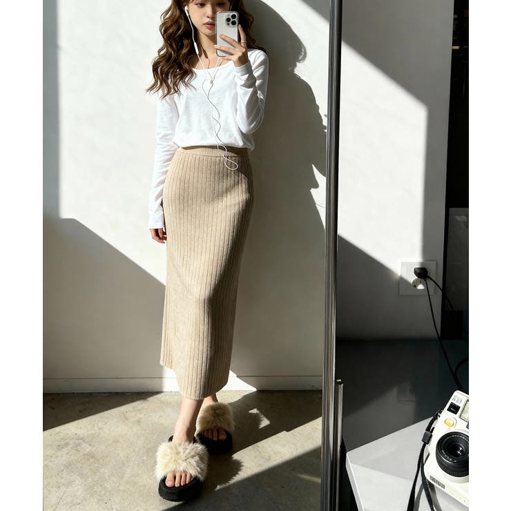 Iラインリブニットスカート | VIVID LADY | 詳細画像7 