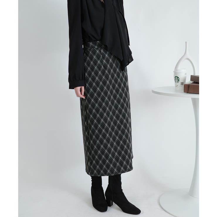チェック柄 Aラインロングスカート | VIVID LADY | 詳細画像1 