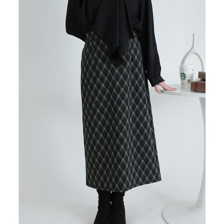 チェック柄 Aラインロングスカート | VIVID LADY | 詳細画像4 